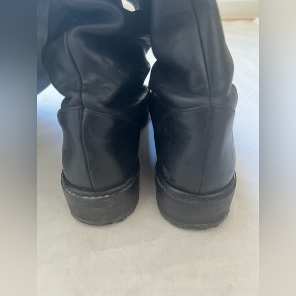 Stuart Weitzman Over the knee Boots Black Leather Pull On Round Toe Size 8.5 M - Picture 4 of 8